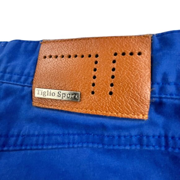 Tiglio Sport Chino Jeans Pants Monaco Style Blue Straight Leg Men's Size 34x30 - Picture 16 of 16